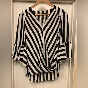 ⚫️⚪️ Black & White Stripes FTW: INC International Concepts Blouse ⚫️⚪️